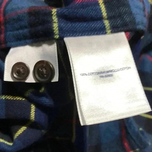 Lands’ End Traditional Fit Flannel plaid,chest pocket,button down,cotton - Picture 7 of 9